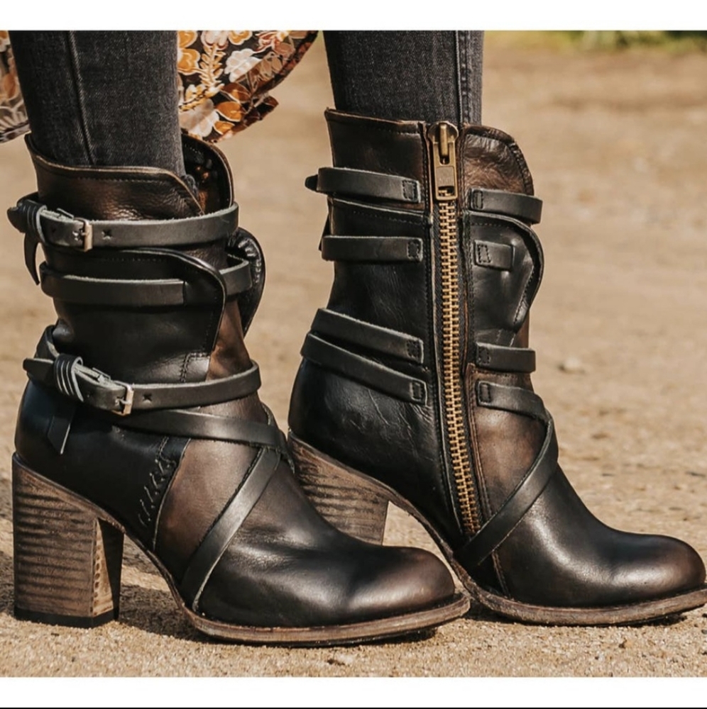 Freebird by Steven Black and Brown Heeled Boots